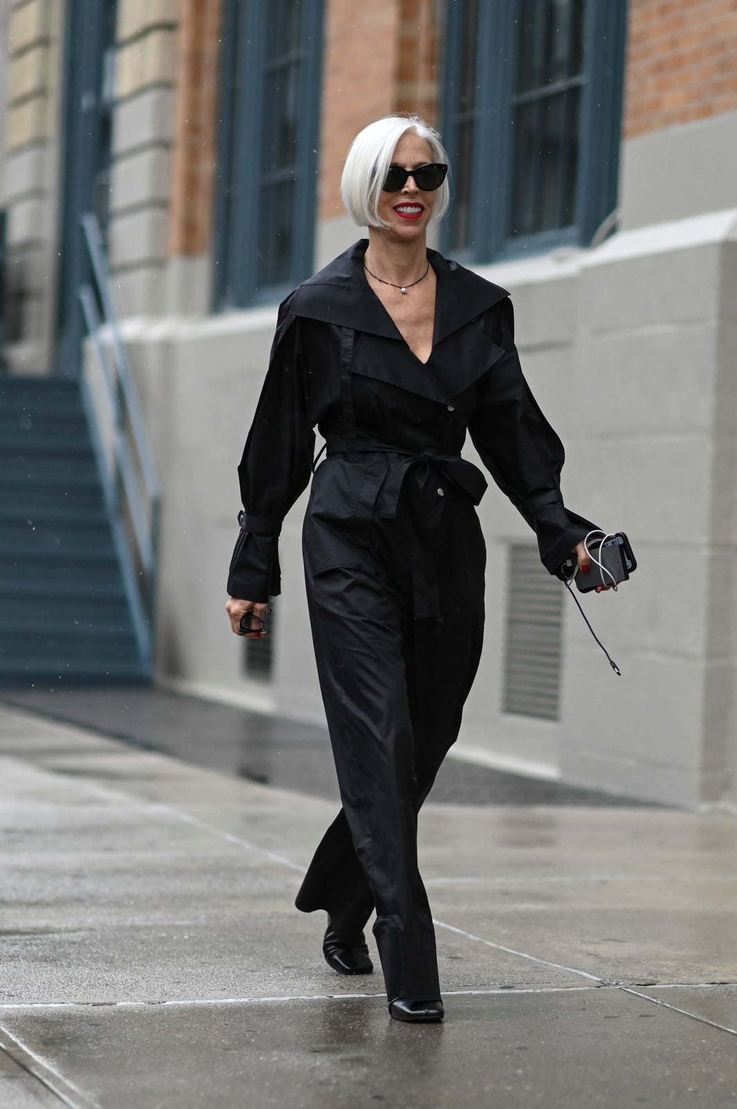 Belted black jumpsuit with oversized collar Belted black jumpsuit with oversized collar — Black Outfits