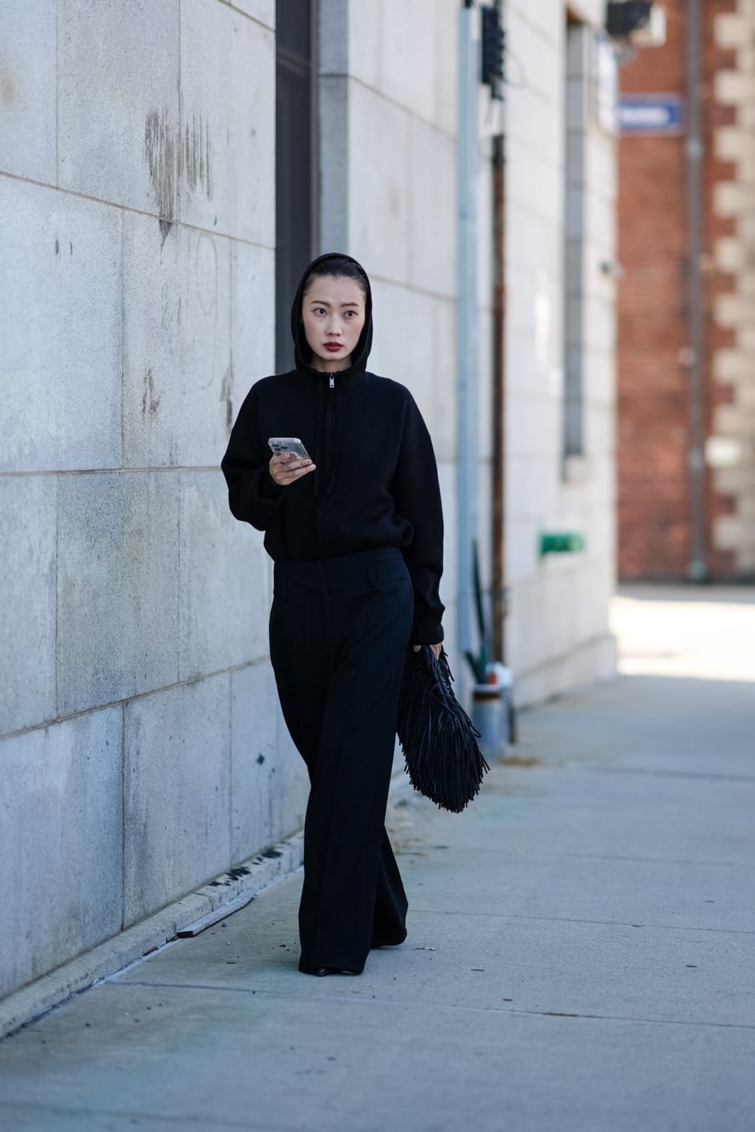Hooded sweatshirt with wide-leg trousers Hooded sweatshirt with wide-leg trousers — Black Outfits