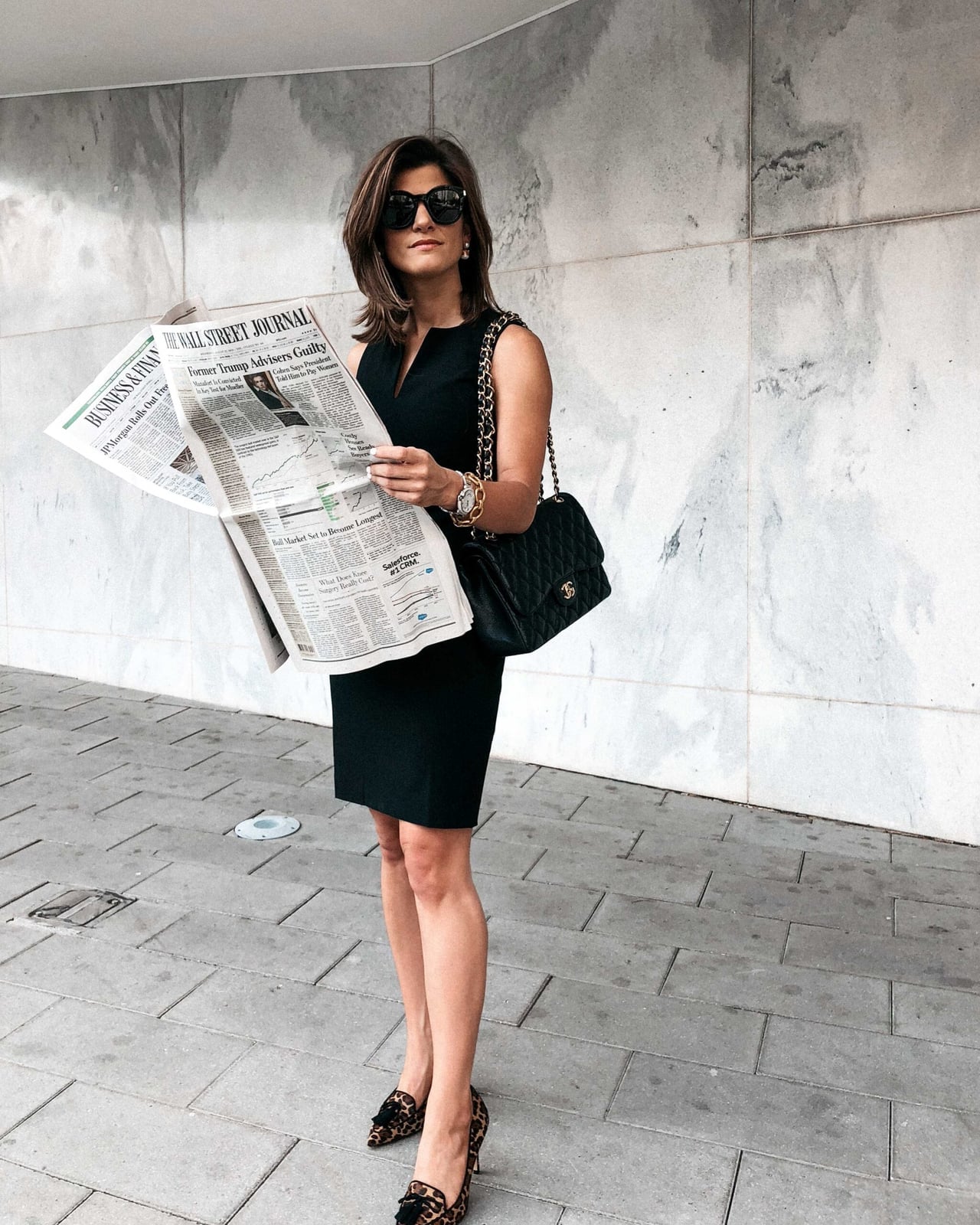 Black sheath dress with leopard print heels Black sheath dress with leopard print heels — Black Outfits