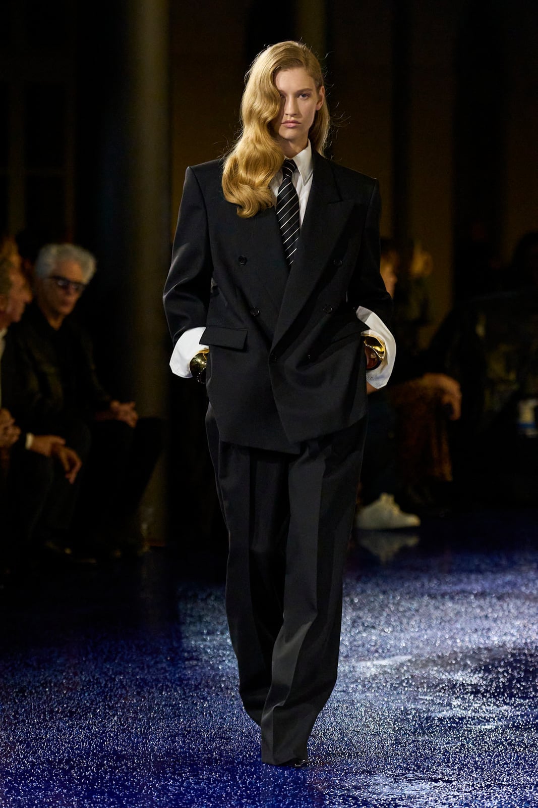 Oversized black suit with striped tie Oversized black suit with striped tie — Black Outfits