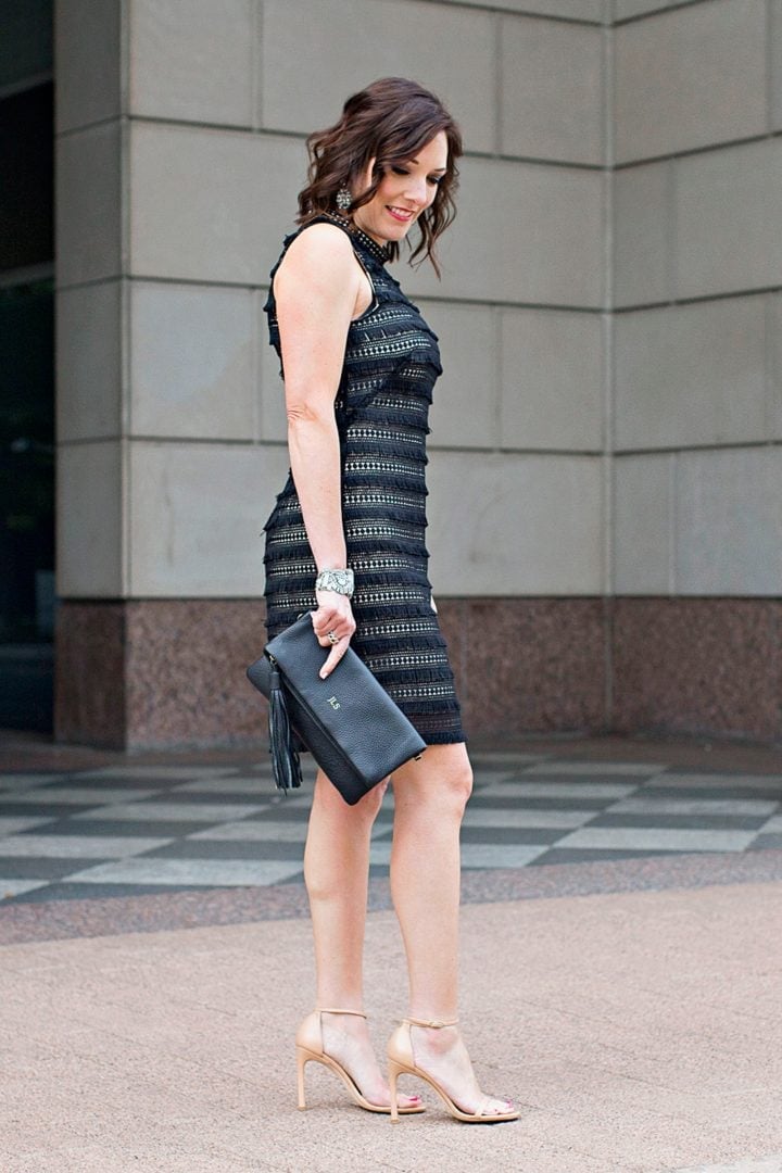 Black Lace Dress with Fringe Details — Black Tie Outfits