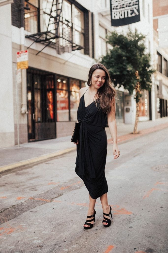 Sleeveless Midi Dress with Twisted Knot — Black Tie Outfits