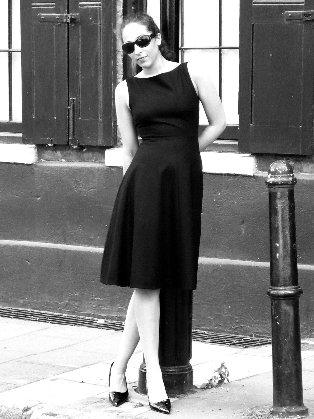 Fit-and-Flare Dress with Sheer Stockings — Black Tie Outfits