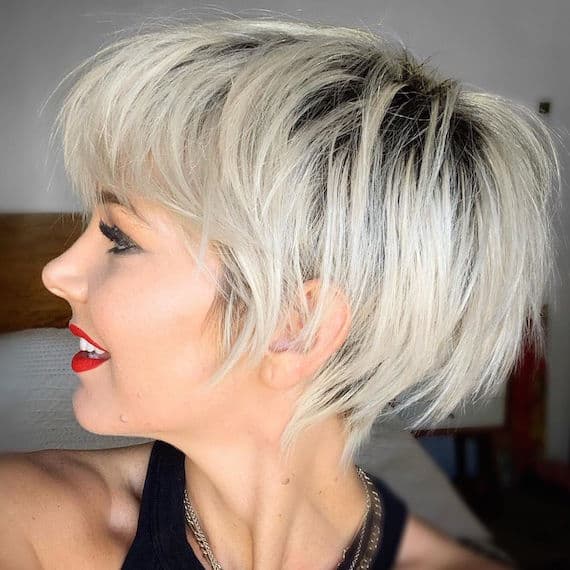 Textured Chin Length Pixie Bob — Blonde Haircuts