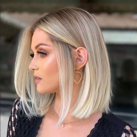 Sharp Ash Blonde Bob With Glossy Finish — Blonde Short Hair