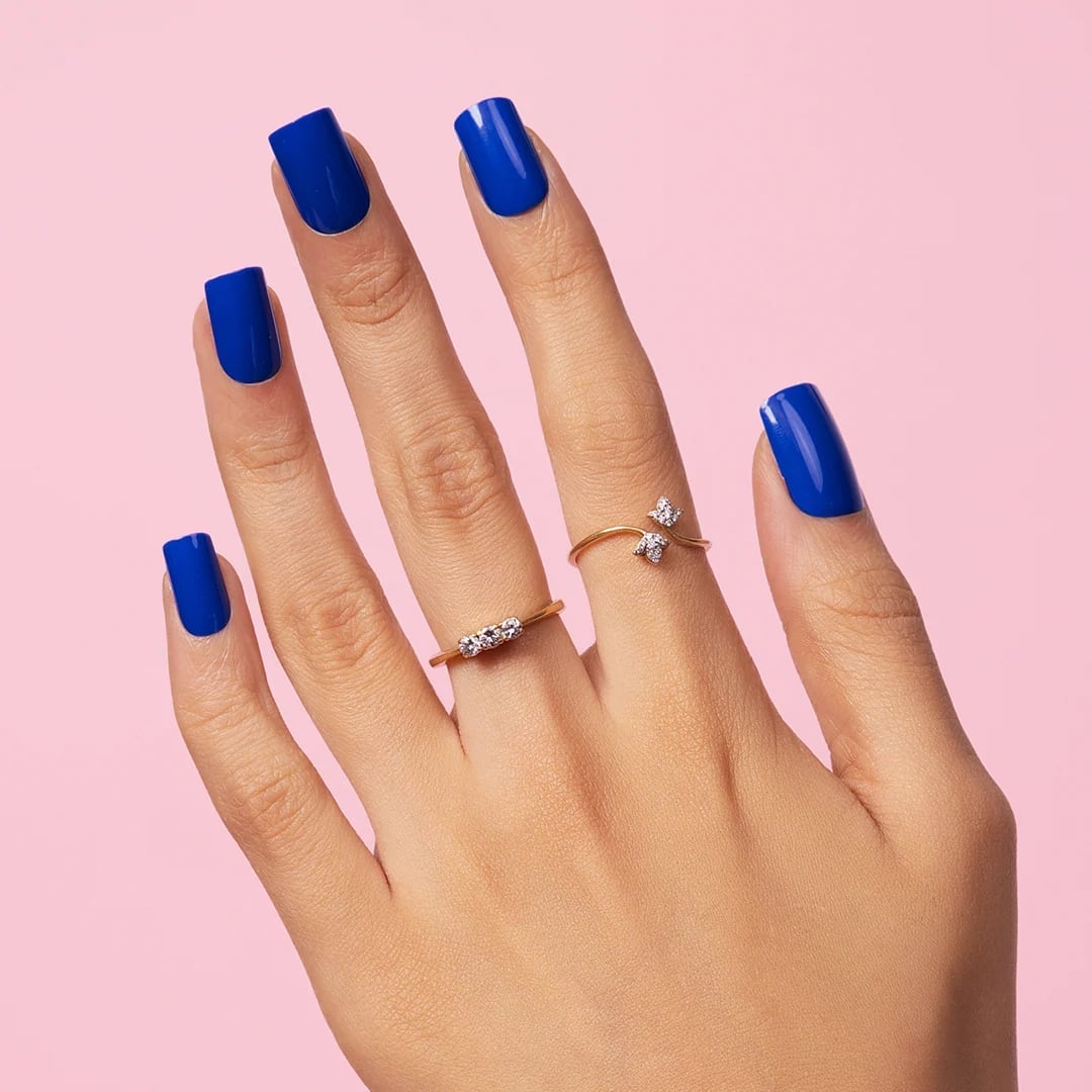 Vibrant Royal Blue Glossy Medium Square Nails Vibrant Royal Blue Glossy Medium Square Nails — Blue Nails