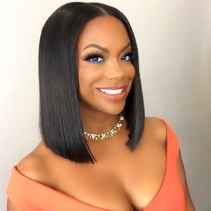 Jet Black Chin Length Sleek Bob, Straight — Blunt Bob