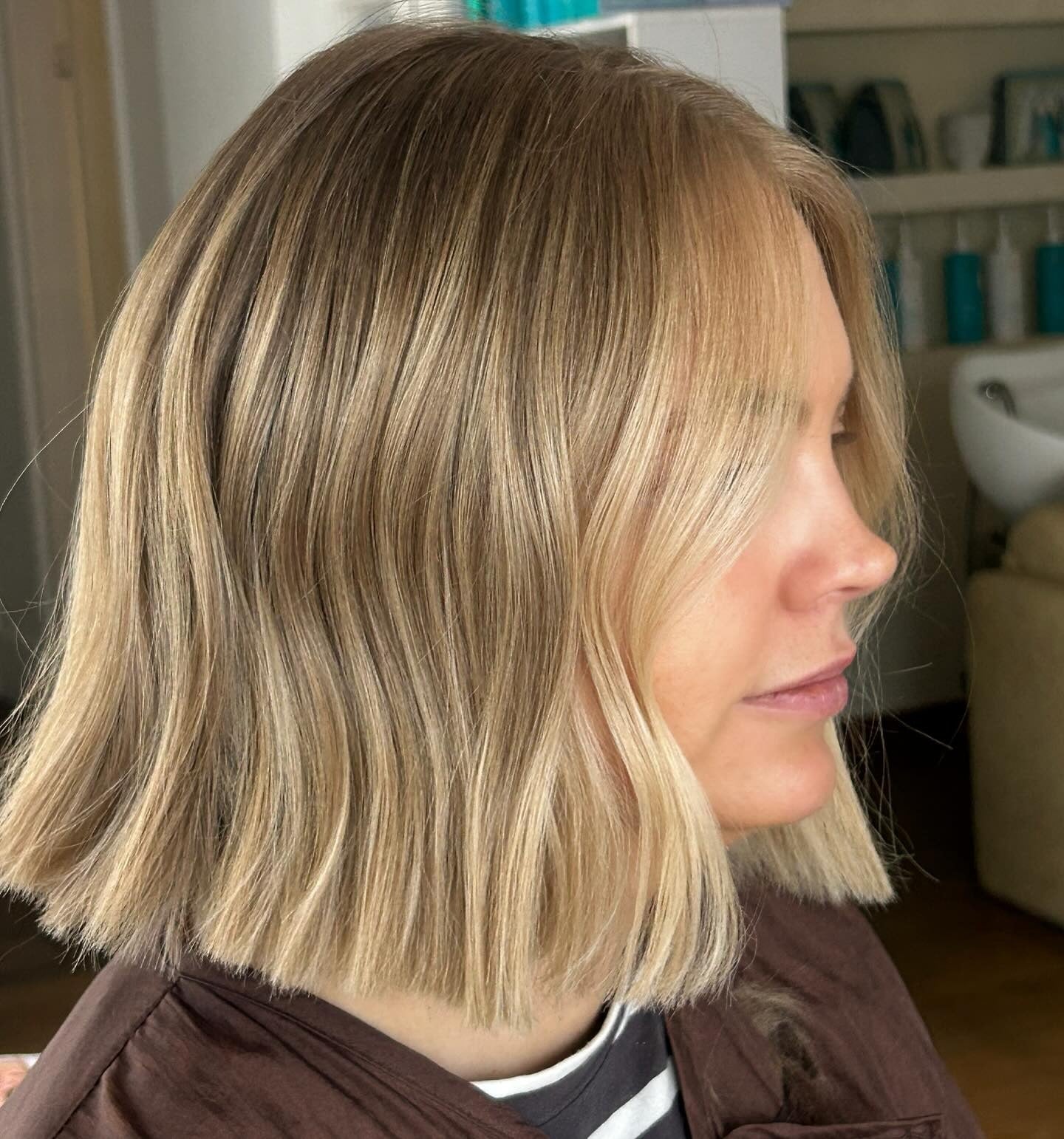 Blonde Bob With Slight Flick — Blunt Bob