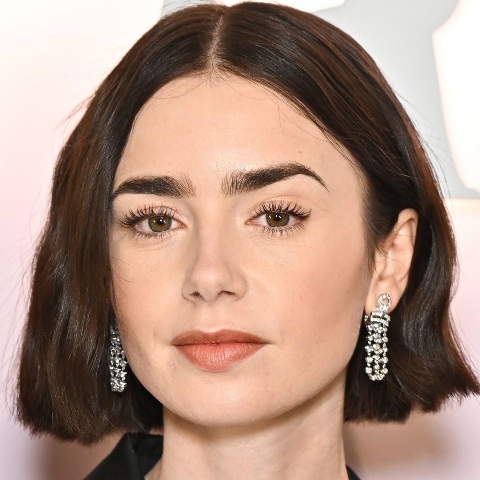 Dark Brown Chin Length Blunt Bob