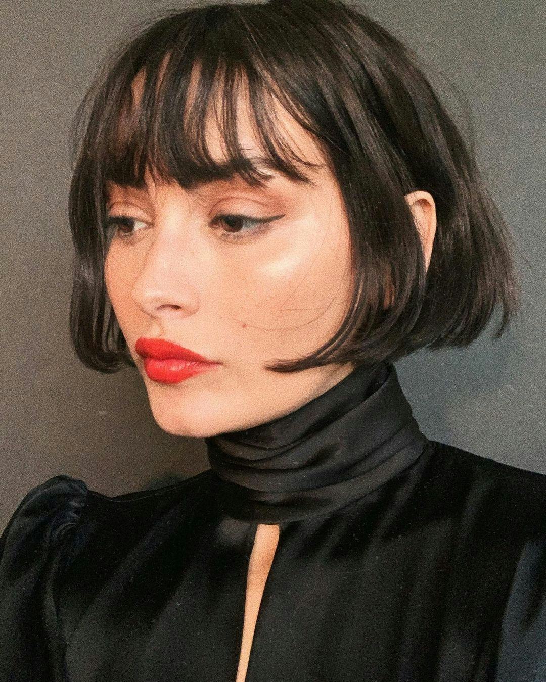 Dark Brown Layered Bob With Balayage — Bob Haircuts