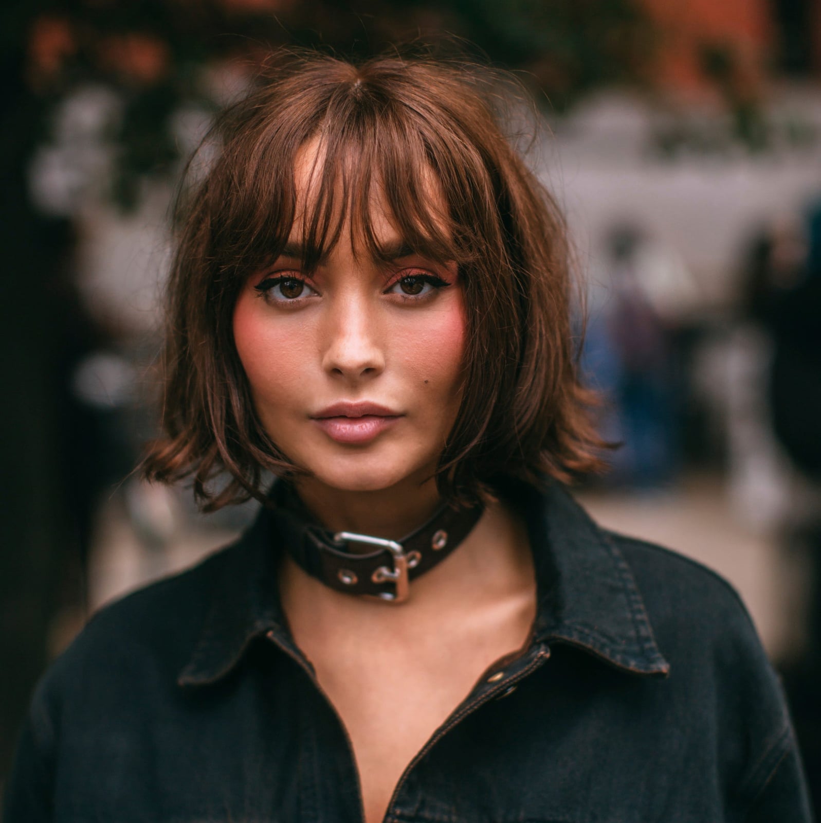 Ear Length Blunt Bob With Curtain Bangs — Bob Hairstyles