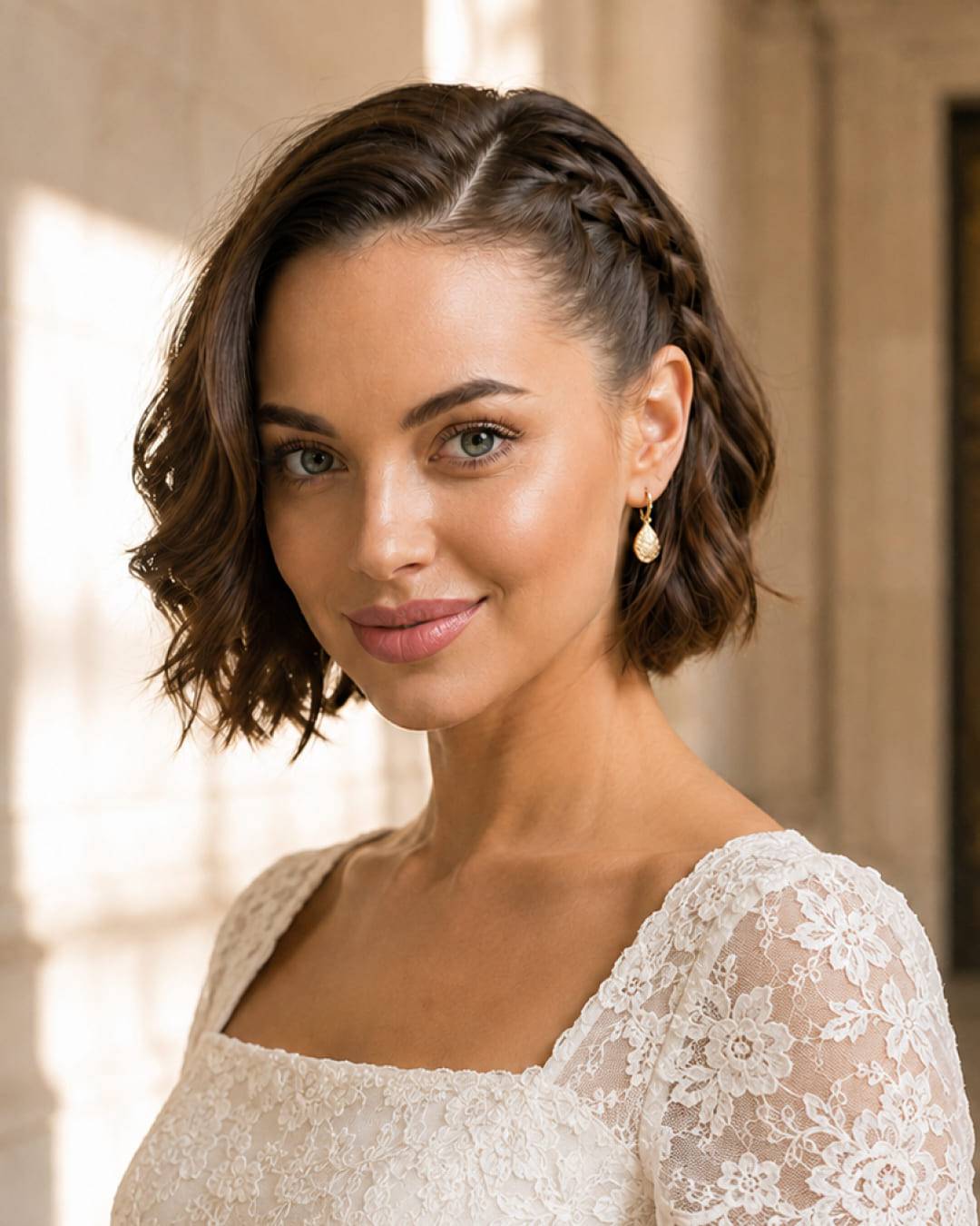 Chin Bob With Side-Swept Bangs and Braided Accent — Bob Hairstyles