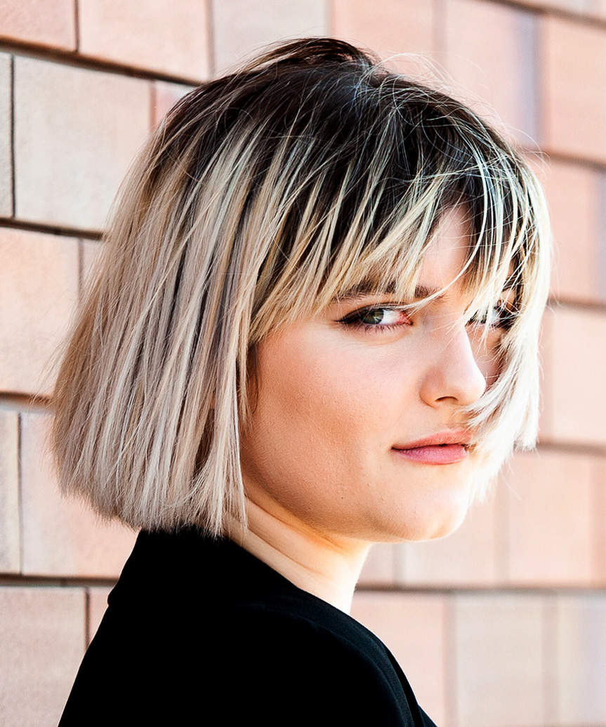 Chin Length Blunt Bob With Blunt Bangs — Bob Hairstyles