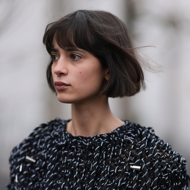 Blunt Dark Brown Bob With Short Wispy Bangs — Bob Hairstyles