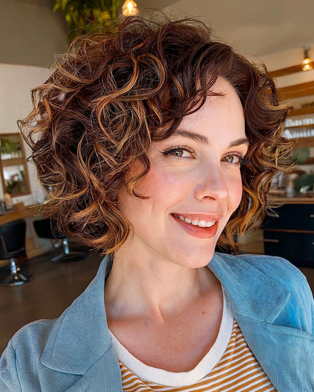 Collarbone Bob With Bouncy Curls — Bob with Curls