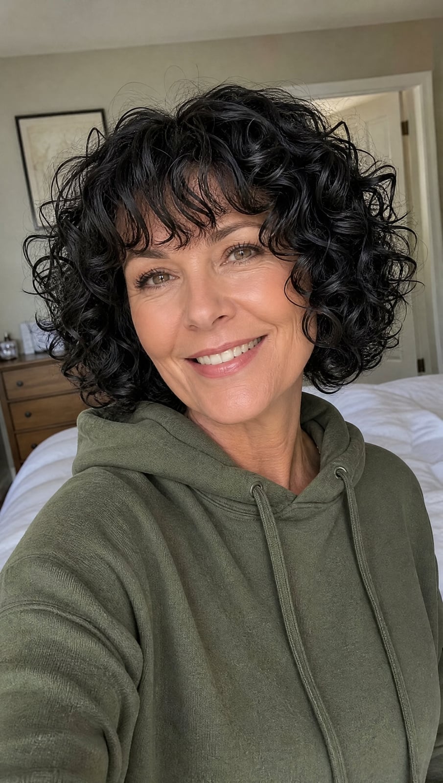 Collarbone Bob With Full Bangs — Bob with Curls