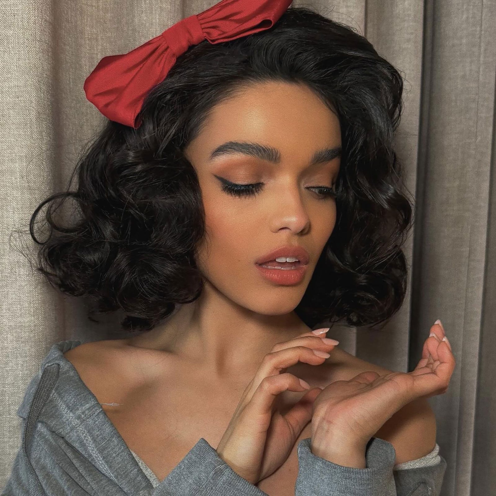 Dark Brown Bob With Bouncy Curls And Bangs — Bob with Curls