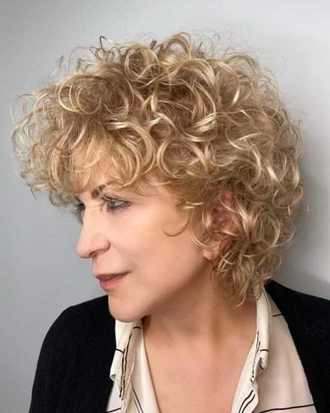 Ear Length Bob With Short Curly Bangs — Bob with Curls