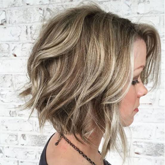 Layered Bob With Side-Swept Bangs And Ash Blonde — Bob with Highlights