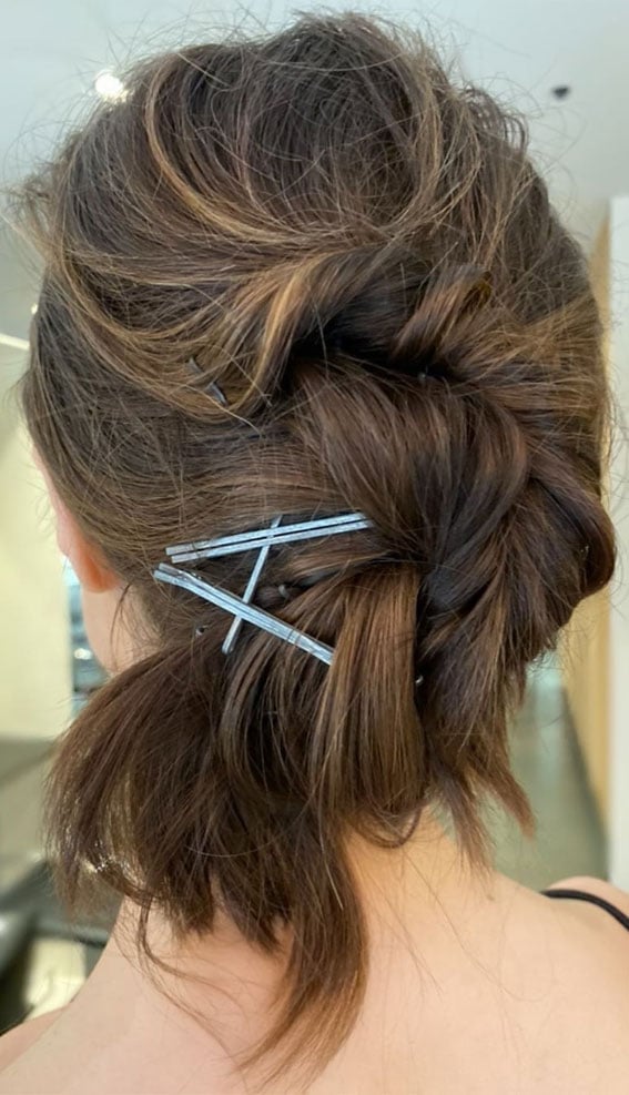 Shoulder Length Twisted Updo Shoulder Length Twisted Updo — Bobby Pins Hairstyles