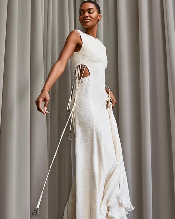 Tweed Dress With Cutouts and Tassels — Boho Chic Outfits