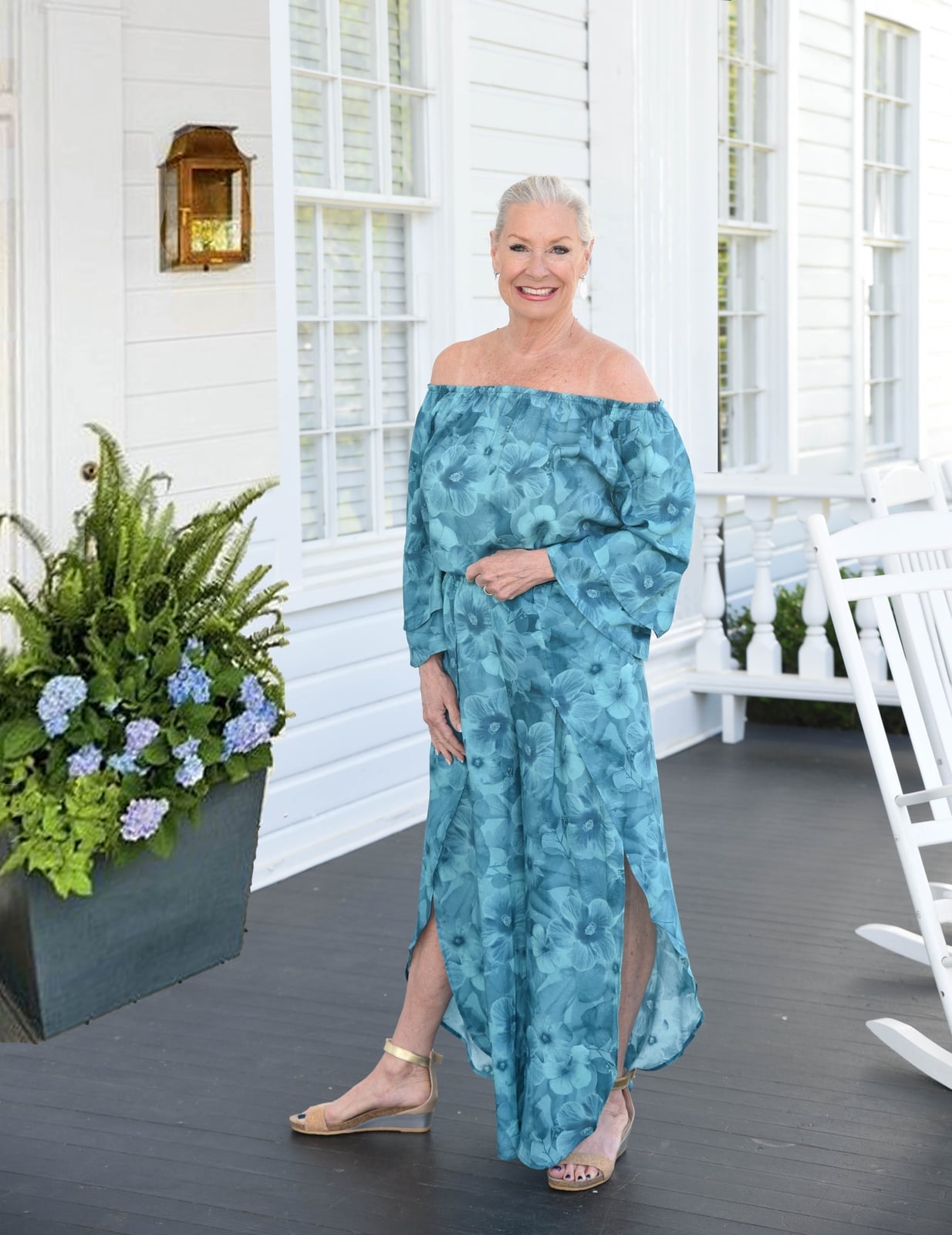 Off-Shoulder Floral Maxi Dress — Boho Outfits