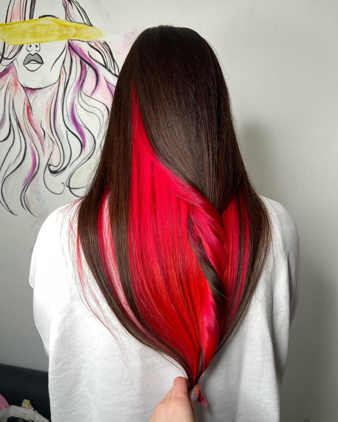 Bold Cherry Red Peekaboo Highlights