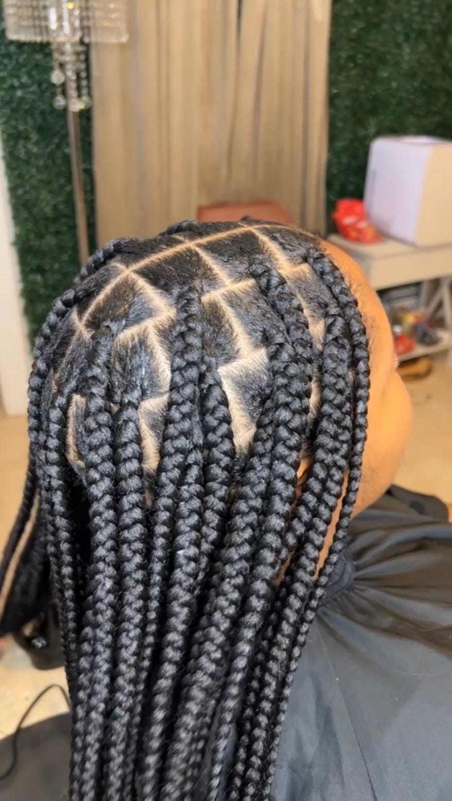 Polished Mid-Back Dark Brown Box Braids