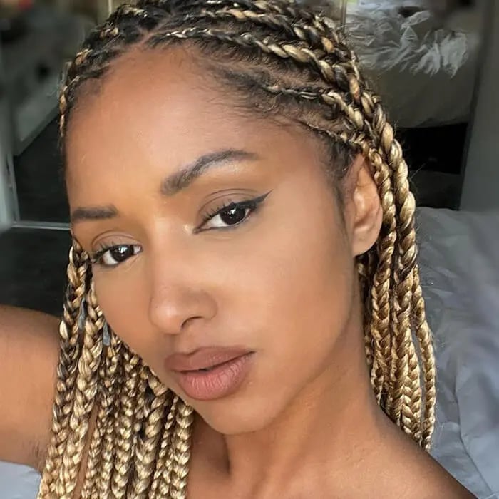 Shoulder Length Knotless Braids Side Part Shoulder Length Knotless Braids Side Part — Box Braids Hairstyles