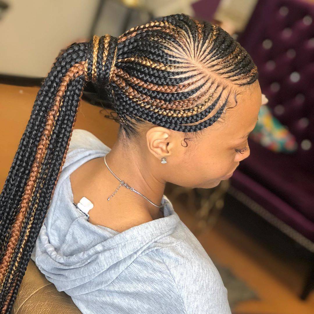 Side Profile Braided Ponytail With Highlights