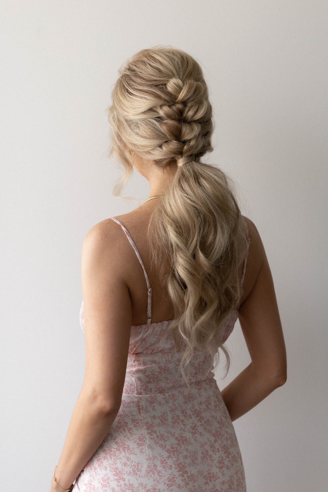 Wavy Blonde Ponytail With Dutch Braid Detail — Braided Ponytail