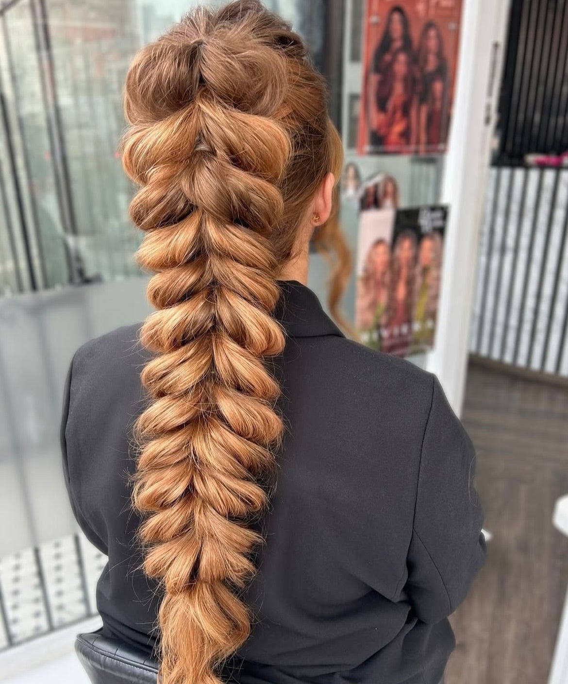 Auburn Ponytail With Pull-Through Braid — Braided Ponytail