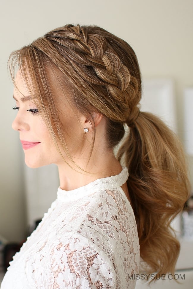 Collarbone Ponytail With French Braid Detail — Braided Ponytail