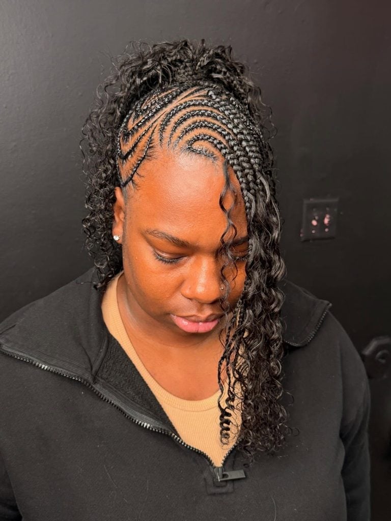 Sleek Ponytail With Uniform Straight Braids — Braided Ponytail Hairstyles Black