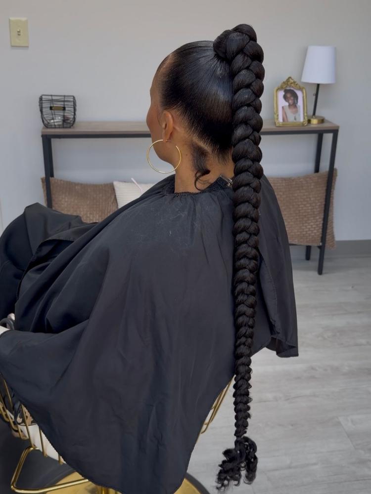 Chunky Braided Ponytail — Braided Ponytail Hairstyles Black