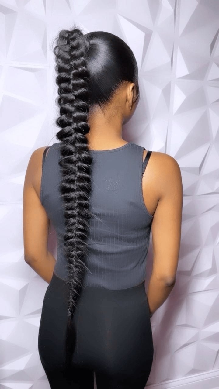 Large Scale Braided Ponytail — Braided Ponytail Hairstyles Black