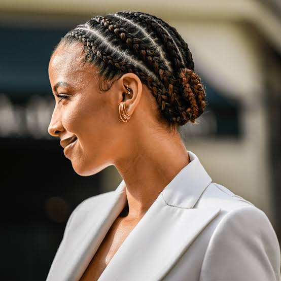 Cornrows Into A Braided Bun Cornrows Into A Braided Bun — Braiding Hair