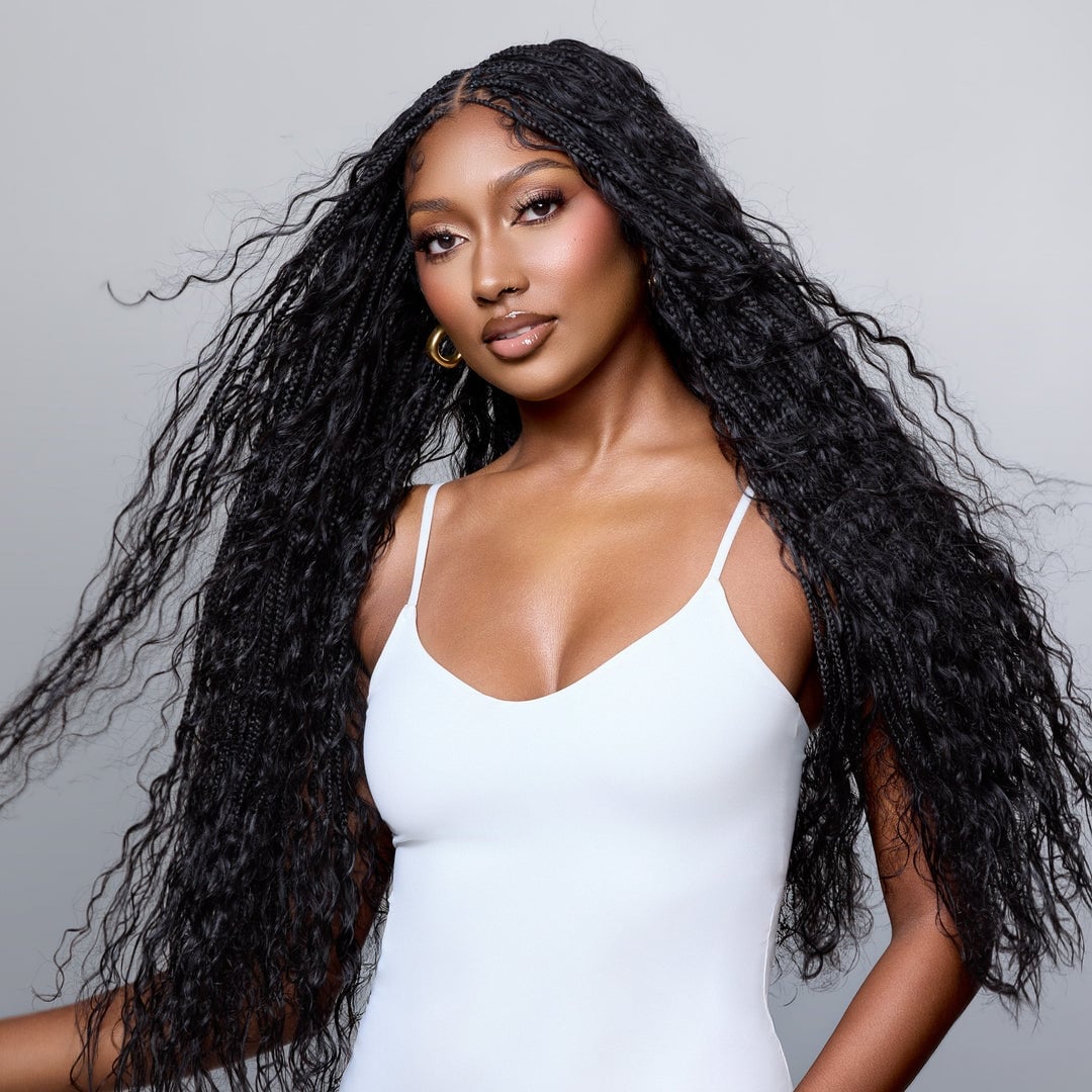 Loose Black Box Braids With Wavy Ends Loose Black Box Braids With Wavy Ends — Braiding Hair