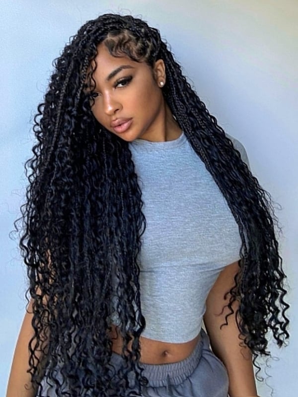 Extremely Long Box Braids With Loose Curls Extremely Long Box Braids With Loose Curls — Braiding Hair