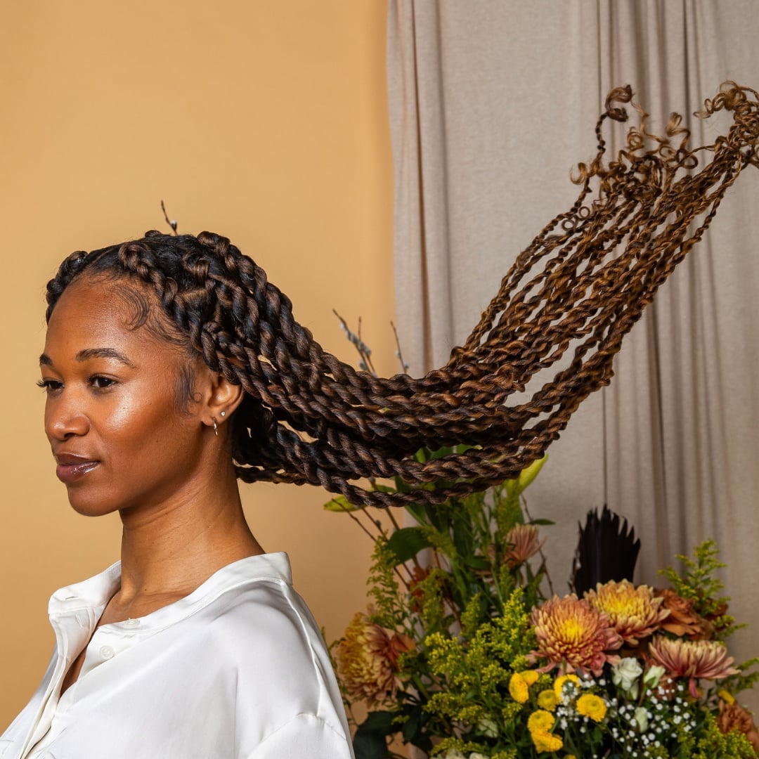 Twisted Braids With Curled Ends Twisted Braids With Curled Ends — Braiding Hair
