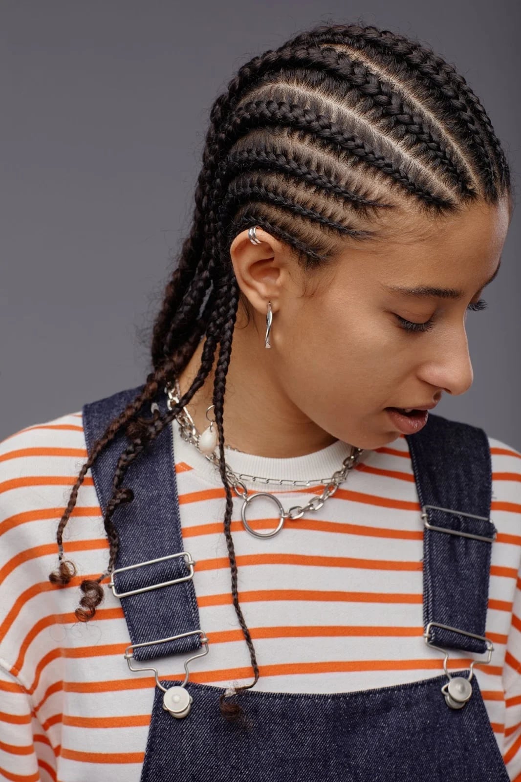 Cornrows Into A Low Bun, Dark Brown Cornrows Into A Low Bun, Dark Brown — Braiding Hair