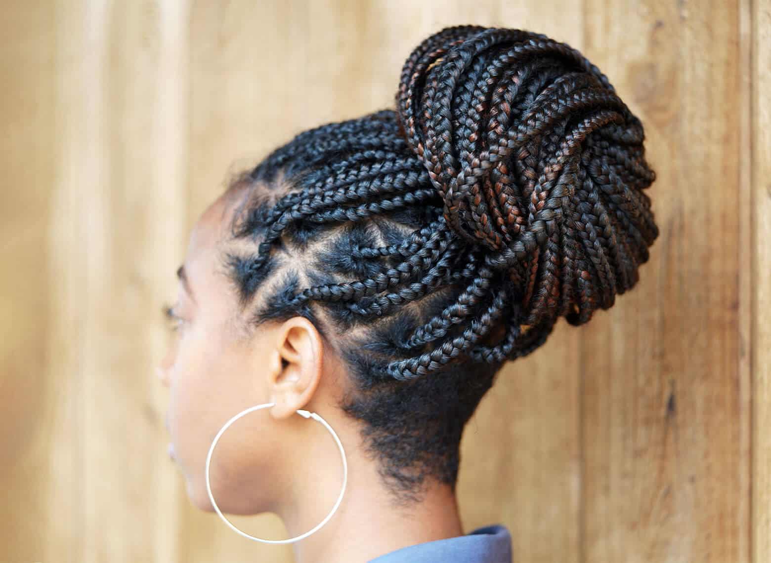 Mid-Back Braided Bun With Undercut — Braids for Black Women