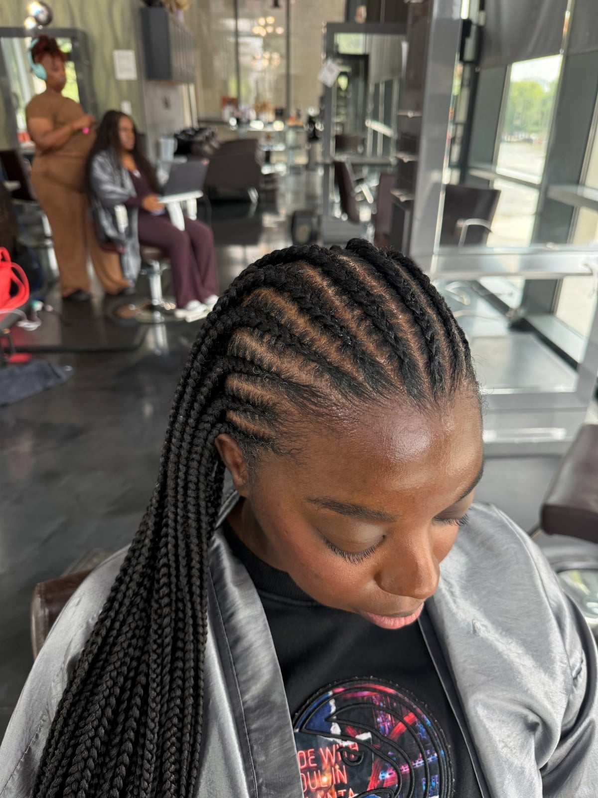 Mid-Back Cornrows With Coily Texture — Braids for Black Women
