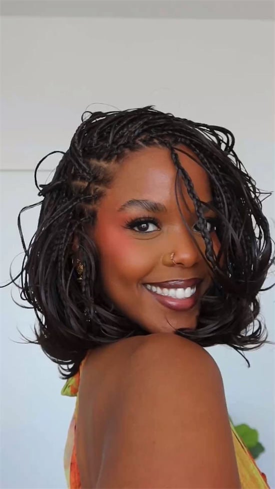 Short Micro Braids To Chin Length — Braids for Black Women