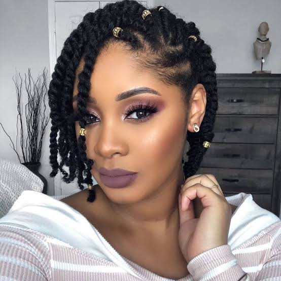 Mid-Back Box Braids with Blonde Highlights — Braids on Natural Hair