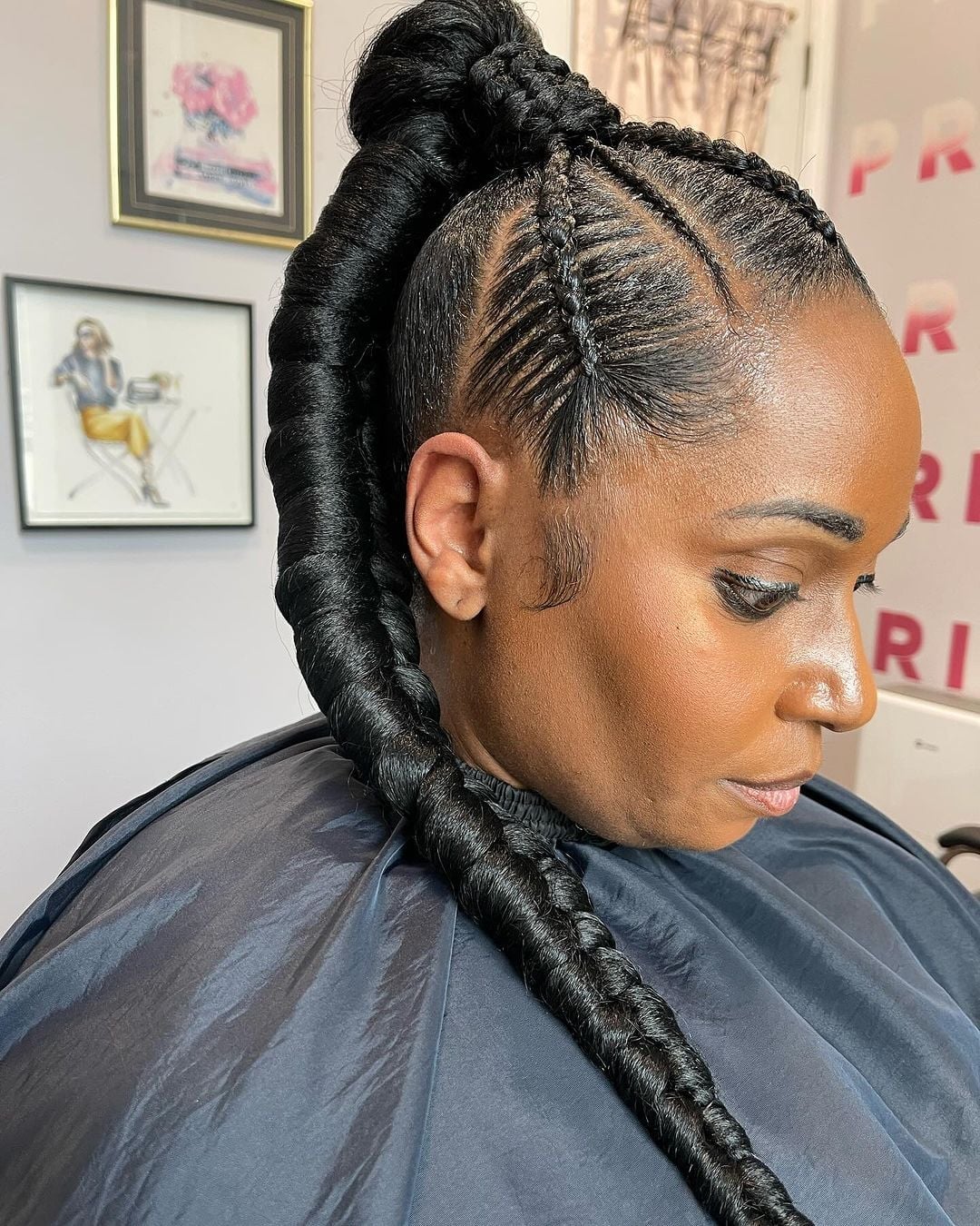 Mid-Back Box Braids with Volume — Braids on Natural Hair