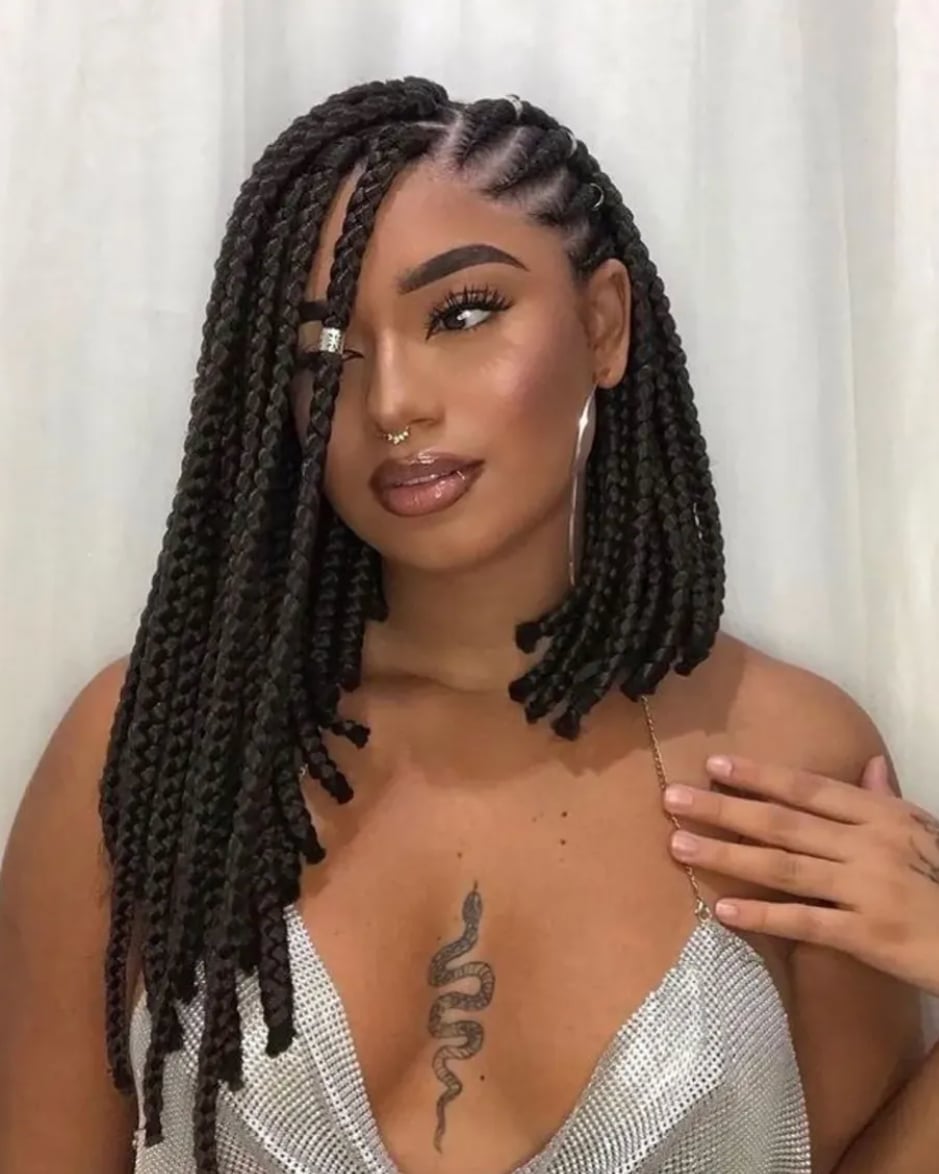Collarbone Box Braids With Ombre Effect — Braids on Top