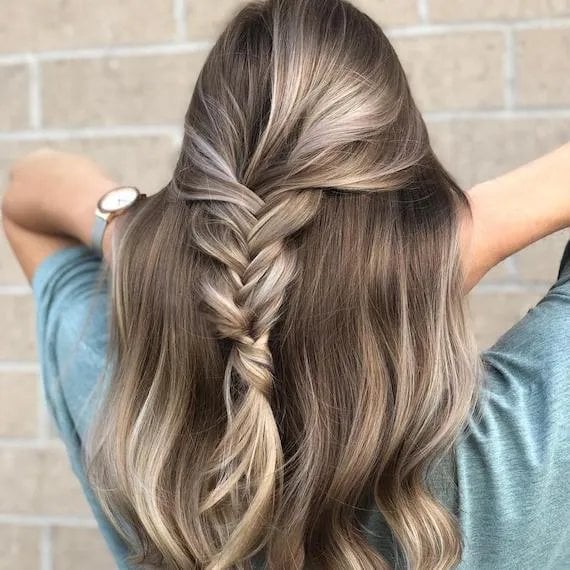 Ash Blonde French Braid With Dark Blonde Base — Braids on Top