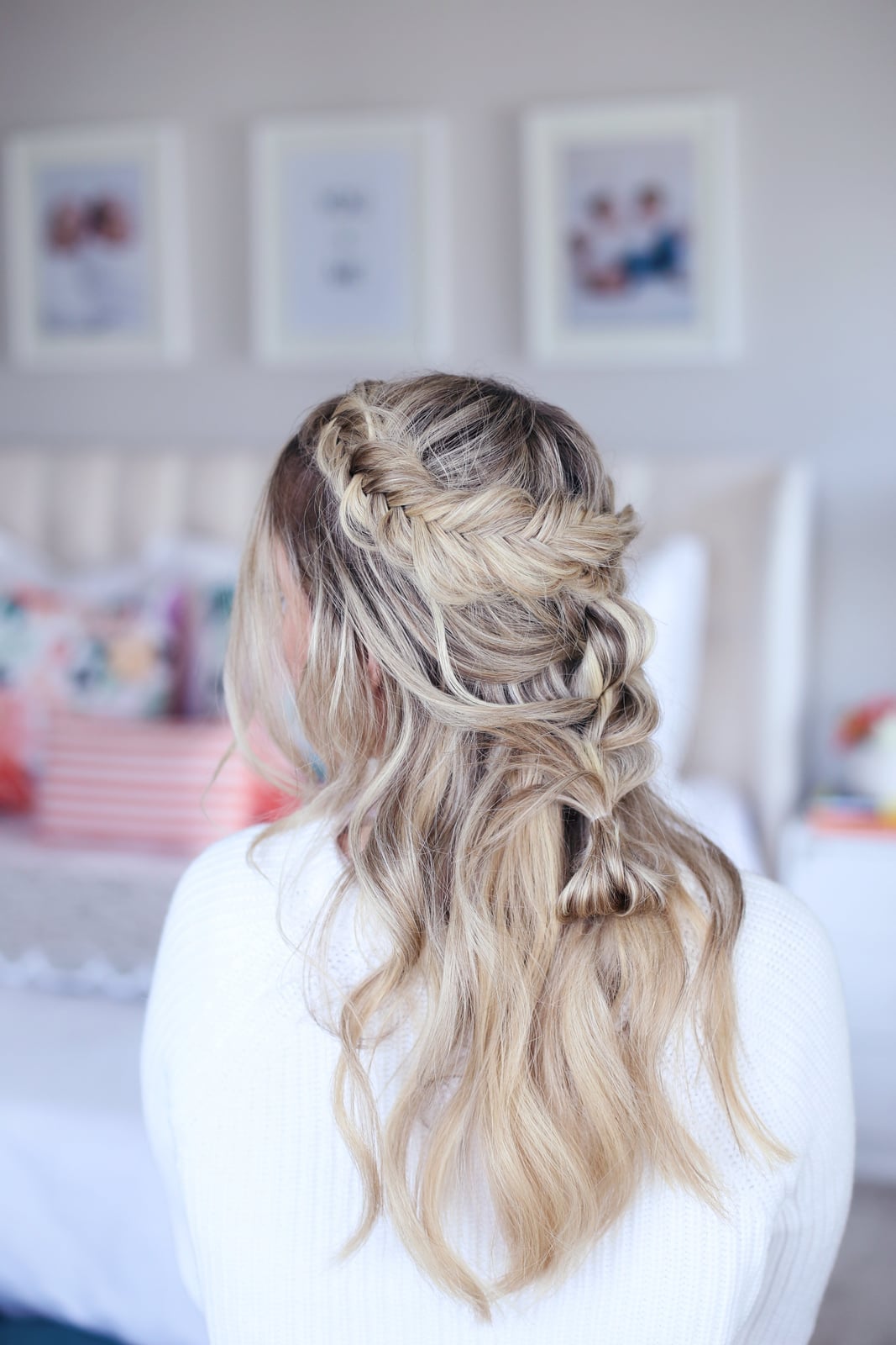 Half-Up Fishtail Braid With Waves — Braids to the Back