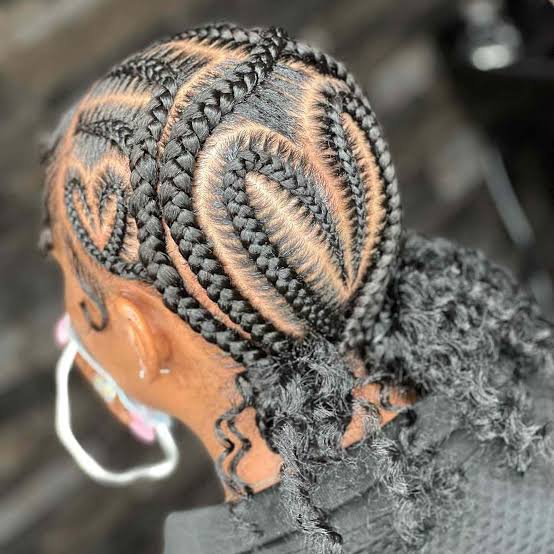 Cornrows With Heart Pattern — Braids to the Back